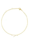 Adornia Pavé Cubic Zirconia Initial Anklet In Gold-v