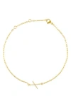 Adornia Pavé Cubic Zirconia Initial Anklet In Gold-x