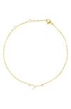 Adornia Pavé Cubic Zirconia Initial Anklet In Gold-y