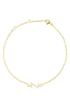 Adornia Pavé Cubic Zirconia Initial Anklet In Gold-z