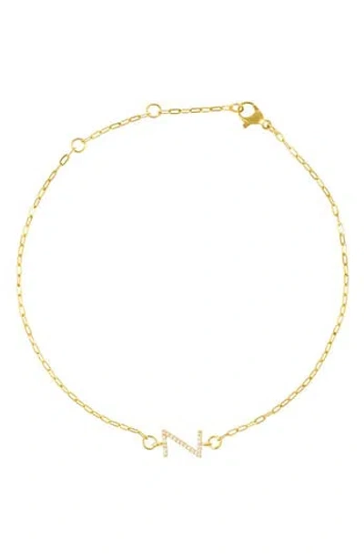 Adornia Pavé Cubic Zirconia Initial Anklet In Gold-z