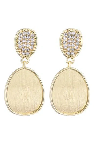 Adornia 14k Gold Plated Satin Finish Crystal Drop Earrings