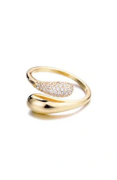 Adornia Pavé Cz Bypass Curved Band Ring In Gold
