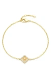 Adornia Gold Cubic Zirconia Button Clover Halo Bracelet In Gold