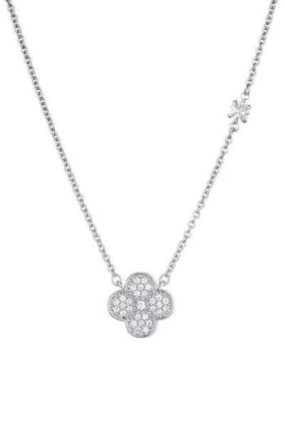 ADORNIA ADORNIA PAVÉ CZ CLOVER PENDANT NECKLACE