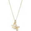 Adornia Tarnish Resistant 18k Gold Plated Double Pointed Clover Cz Necklace In Gold