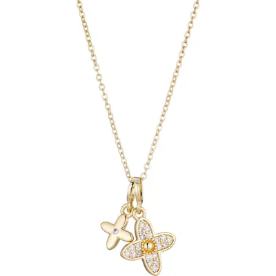 ADORNIA ADORNIA PAVÉ CZ CLOVER PENDANT NECKLACE