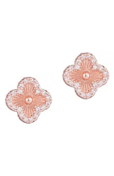 ADORNIA ADORNIA PAVE CZ CLOVER STUD EARRINGS