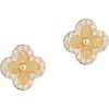 Adornia Button Clover Cubic Zirconia Halo Stud Earrings In Gold