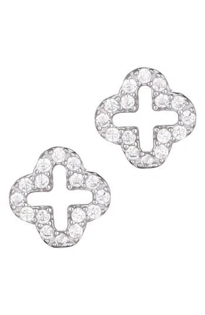 ADORNIA ADORNIA PAVÉ CZ CLOVER STUD EARRINGS