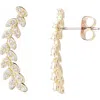 Adornia Pavé Cz Curved Leaf Crawler Earrings In Gold
