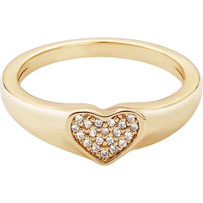 Adornia Pavé Cz Heart Signet Ring