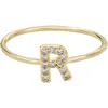 Adornia Pavé Cz Initial Charm Ring