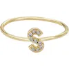 Adornia Pavé Cz Initial Charm Ring