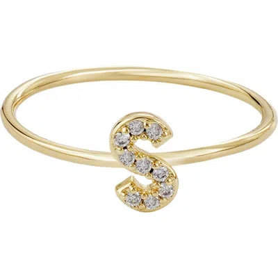 Adornia Pavé Cz Initial Charm Ring