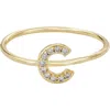 Adornia Pavé Cz Initial Charm Ring