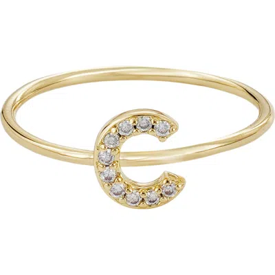 Adornia Pavé Cz Initial Charm Ring