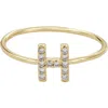 Adornia Pavé Cz Initial Charm Ring