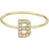 Adornia Pavé Cz Initial Charm Ring