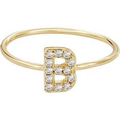 Adornia Pavé Cz Initial Charm Ring
