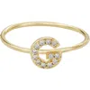 Adornia Pavé Cz Initial Charm Ring