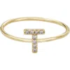 Adornia Pavé Cz Initial Charm Ring