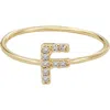 Adornia Pavé Cz Initial Charm Ring