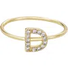 Adornia Pavé Cz Initial Charm Ring