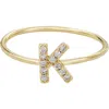Adornia Pavé Cz Initial Charm Ring