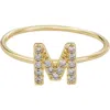 Adornia Pavé Cz Initial Charm Ring