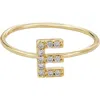 Adornia Pavé Cz Initial Charm Ring