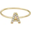 Adornia Pavé Cz Initial Charm Ring