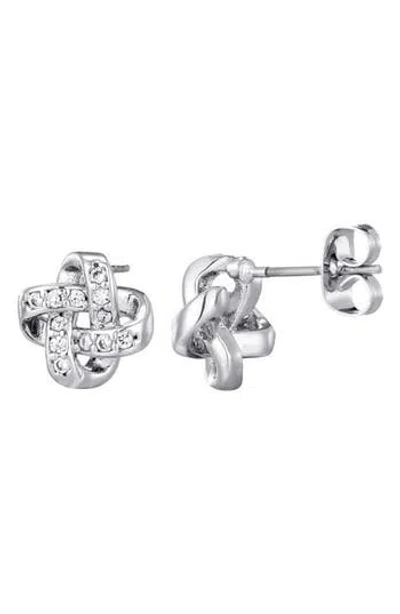 Adornia Pavé Cz Knot Stud Earrings In Silver