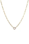 Adornia 14k Gold Plated Mother Of Pearl Mini Heart Chain Necklace In Gold