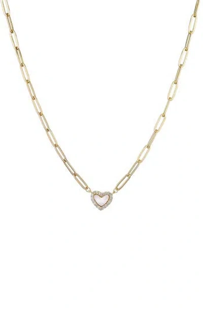 ADORNIA ADORNIA PAVÉ CZ MOTHER OF PEARL PENDANT NECKLACE