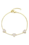 Adornia 14k Gold Plated Mother Of Pearl Mini Halo Cz Heart In Gold