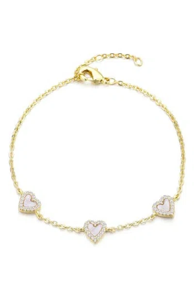 ADORNIA ADORNIA PAVÉ CZ MOTHER OF PEARL STATION BRACELET