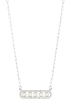 Adornia Pavé Freshwater Pearl Bar Pendant Necklace In Gold