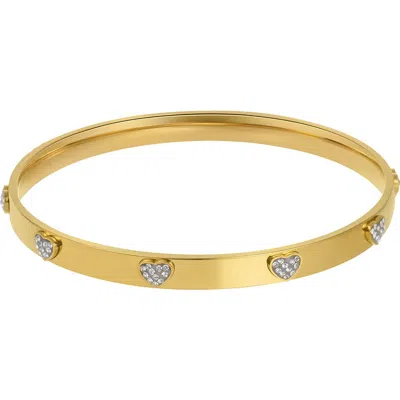 Adornia Water Resistant Pavé Heart Station Bracelet In Gold