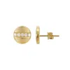 Adornia Pave Line Disc Studs Gold In Yellow