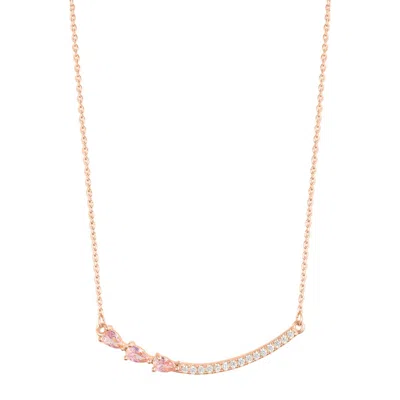 Adornia Pear Bar Pendant Necklace In Pink/pink