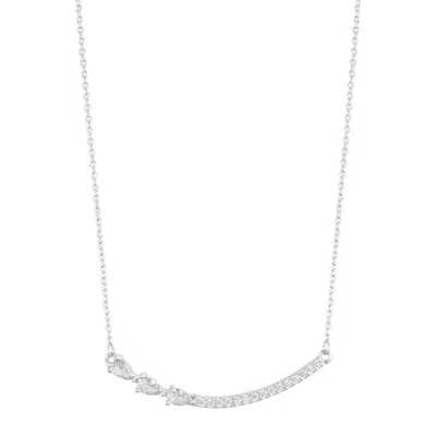 Adornia Pear Bar Pendant Necklace In Silver