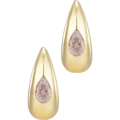 Adornia Pear Crystal Teardrop Earrings In Gold