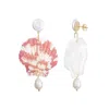 Adornia Pink Shell And Shell Pearl 2-drop Earrings In Pink
