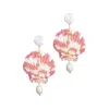 Adornia Pink Shell And Shell Pearl 3-drop Earrings In Gold