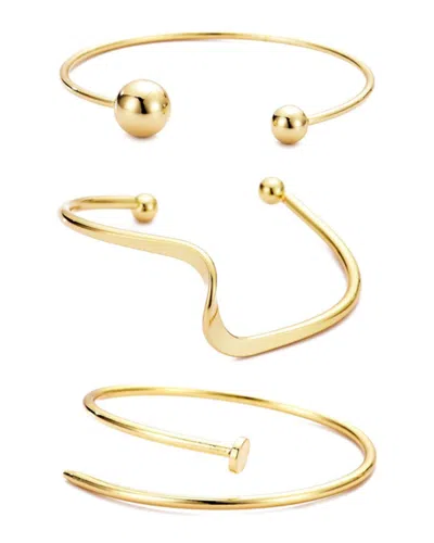 ADORNIA ADORNIA PLATED 3-CUFF BRACELET SET
