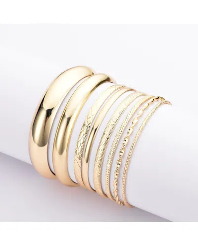 Adornia Plated 8-bangle Bracelet Set In Gold