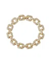 Adornia Plated Crystal Encrusted Link Chain Bracelet In Gold