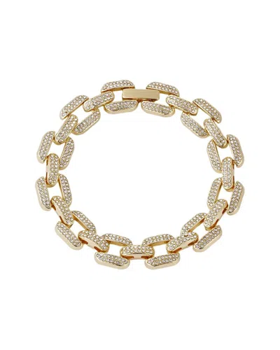 ADORNIA ADORNIA PLATED CRYSTAL ENCRUSTED LINK CHAIN BRACELET