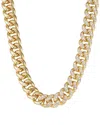 Adornia Plated Cz Half Crystal Curb Chain Necklace In Gold